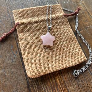 Rose Quartz Star Necklace Rose Quartz Pendant